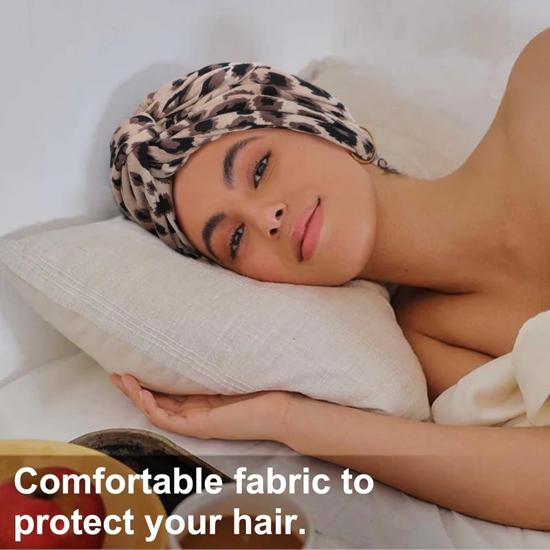 DRESHOW African Turban for Women Knotted Hairwraps for Sleeping Turban Headwraps Head Warmer Scarf for Black Women Chemo Cap - Image 3